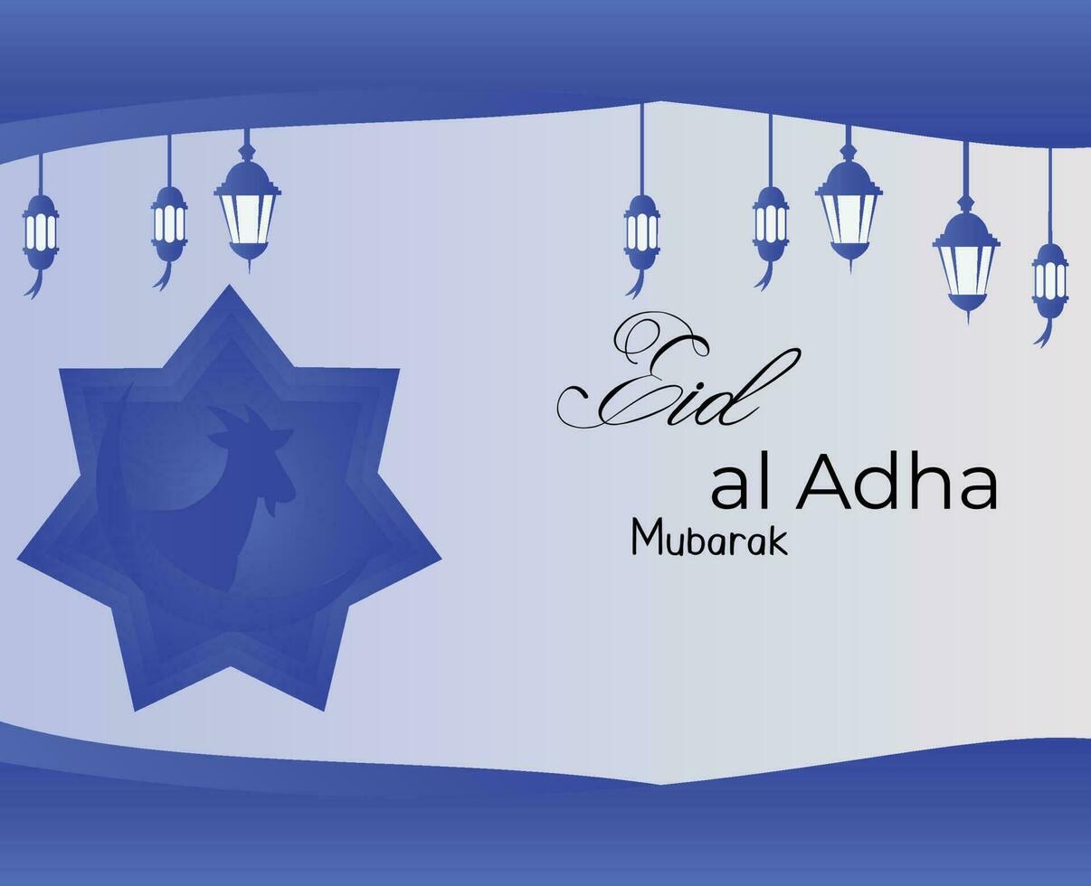 eid al adha Mubarak Hintergrund mit Ziege vektor