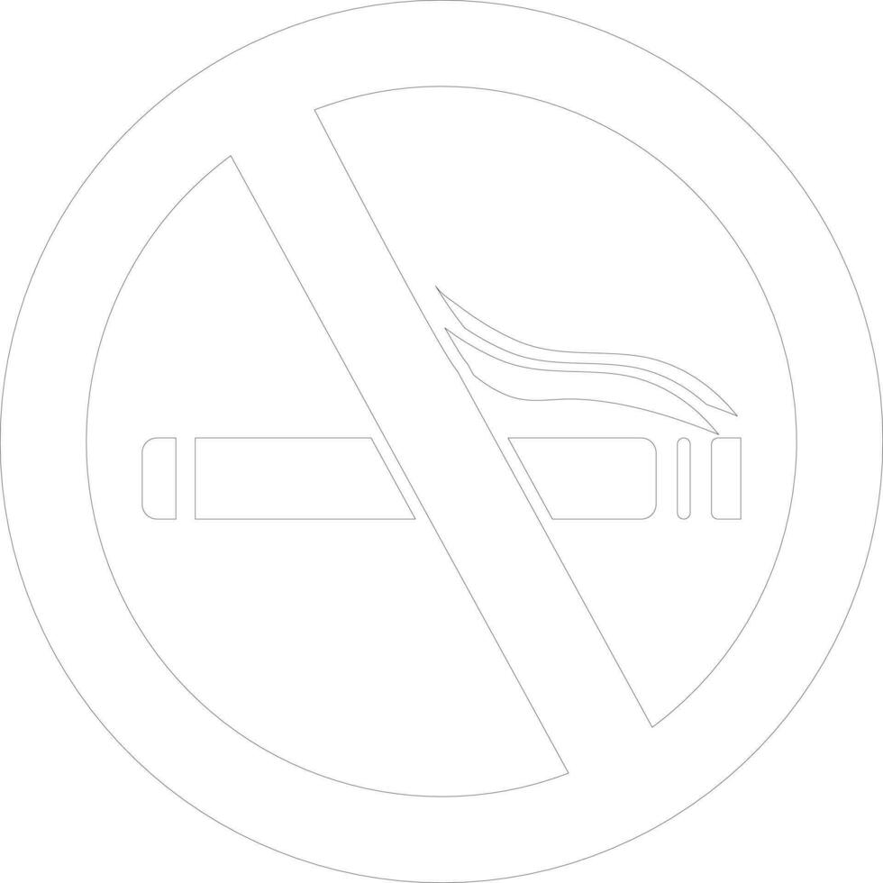 Nej rökning tecken eller symbol i linje konst. vektor