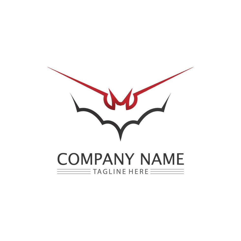 bat logotyp djur och vektor, vingar, svart, halloween, vampyr, gotisk, illustration, design bat ikon vektor