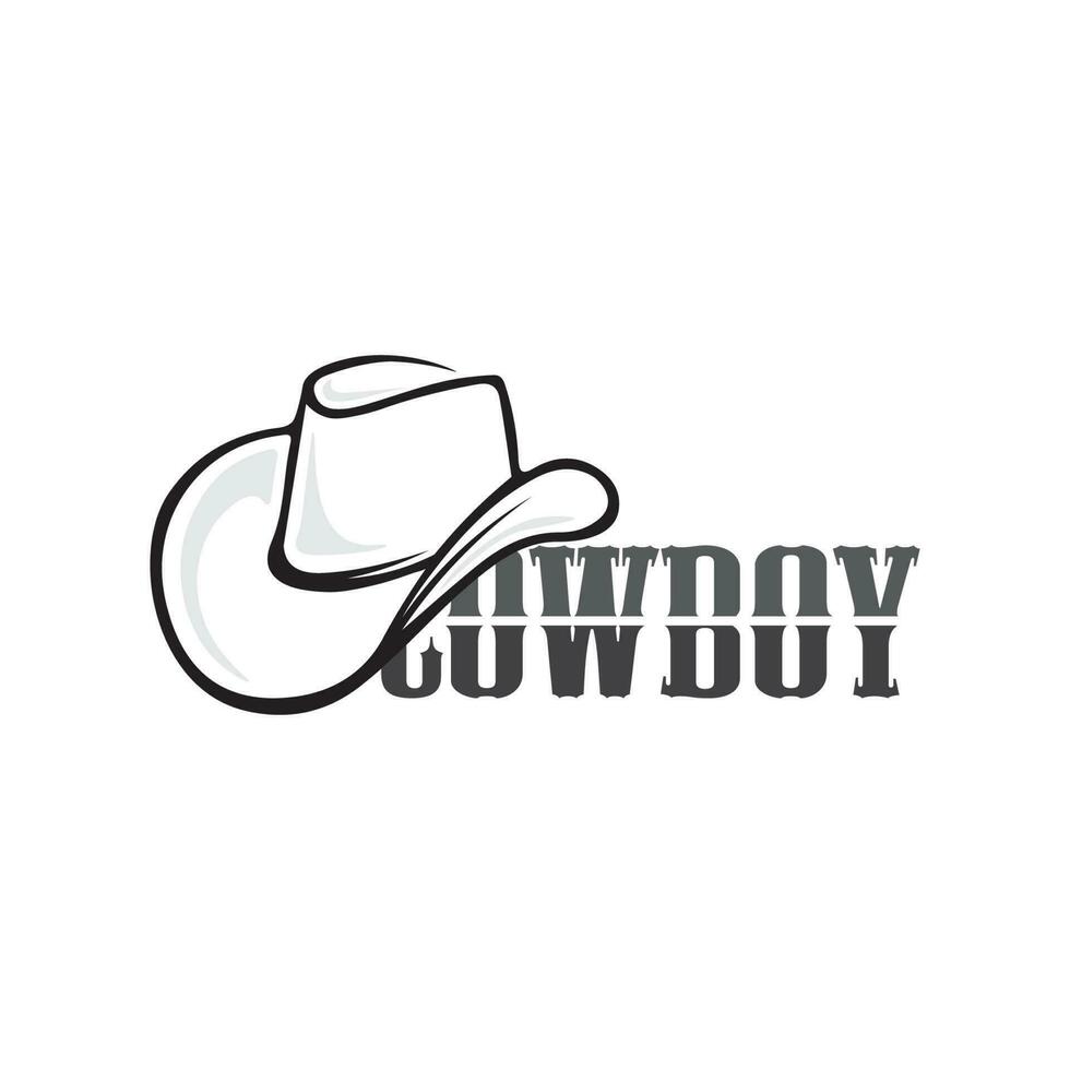 cowboyhatt logotyp ikon vektor designmall