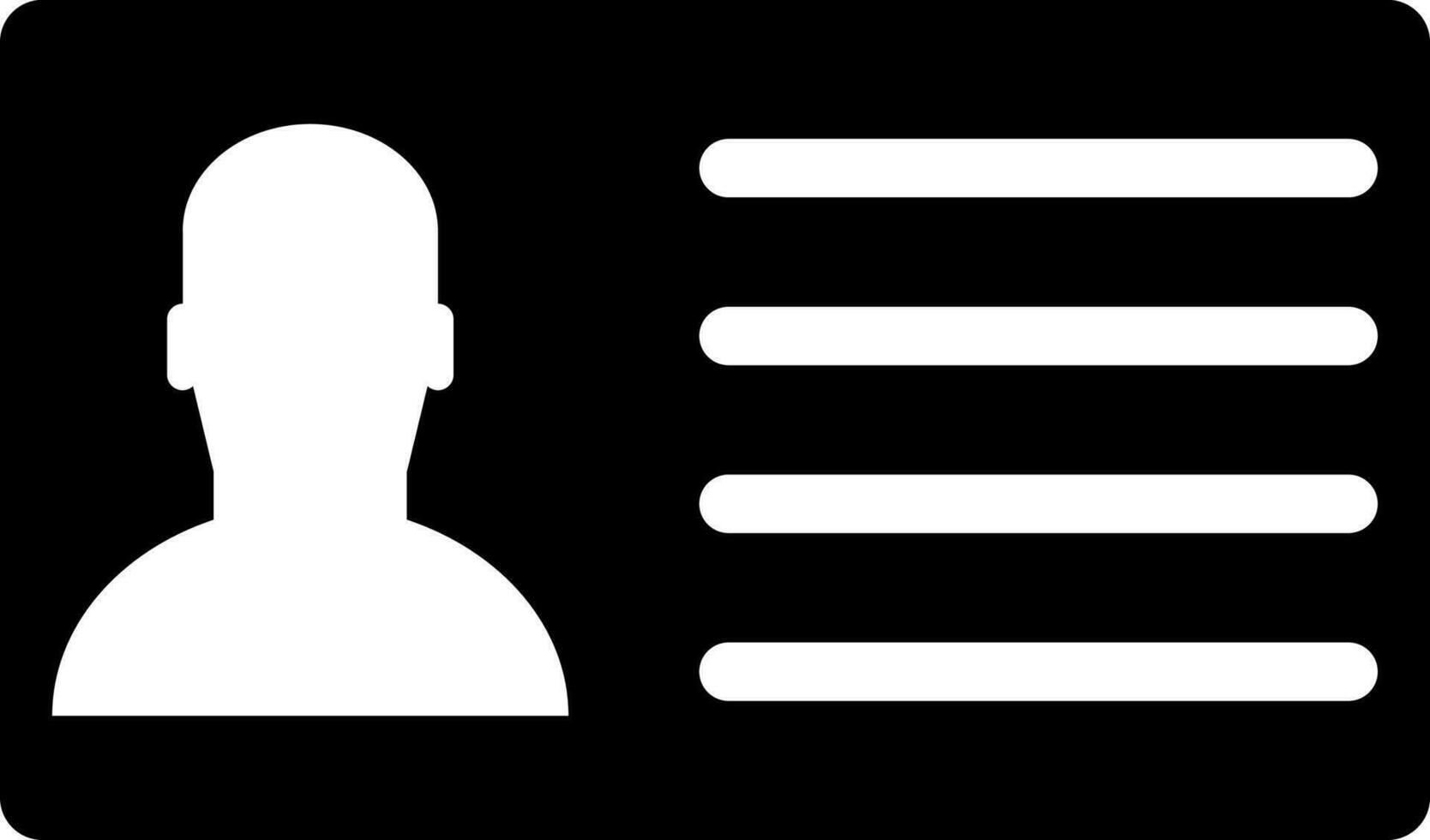 id Identifiering kort ikon i svart och vit Färg. vektor