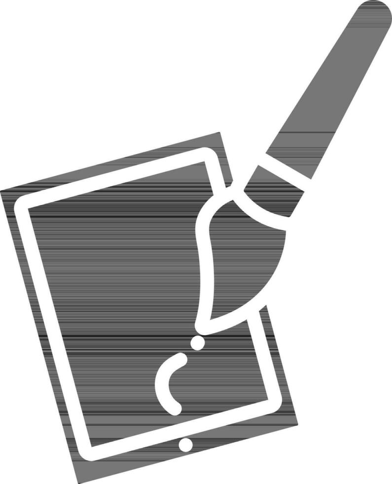 schwarz und Weiß Illustration von iPad Farbe Symbol im eben Stil. vektor