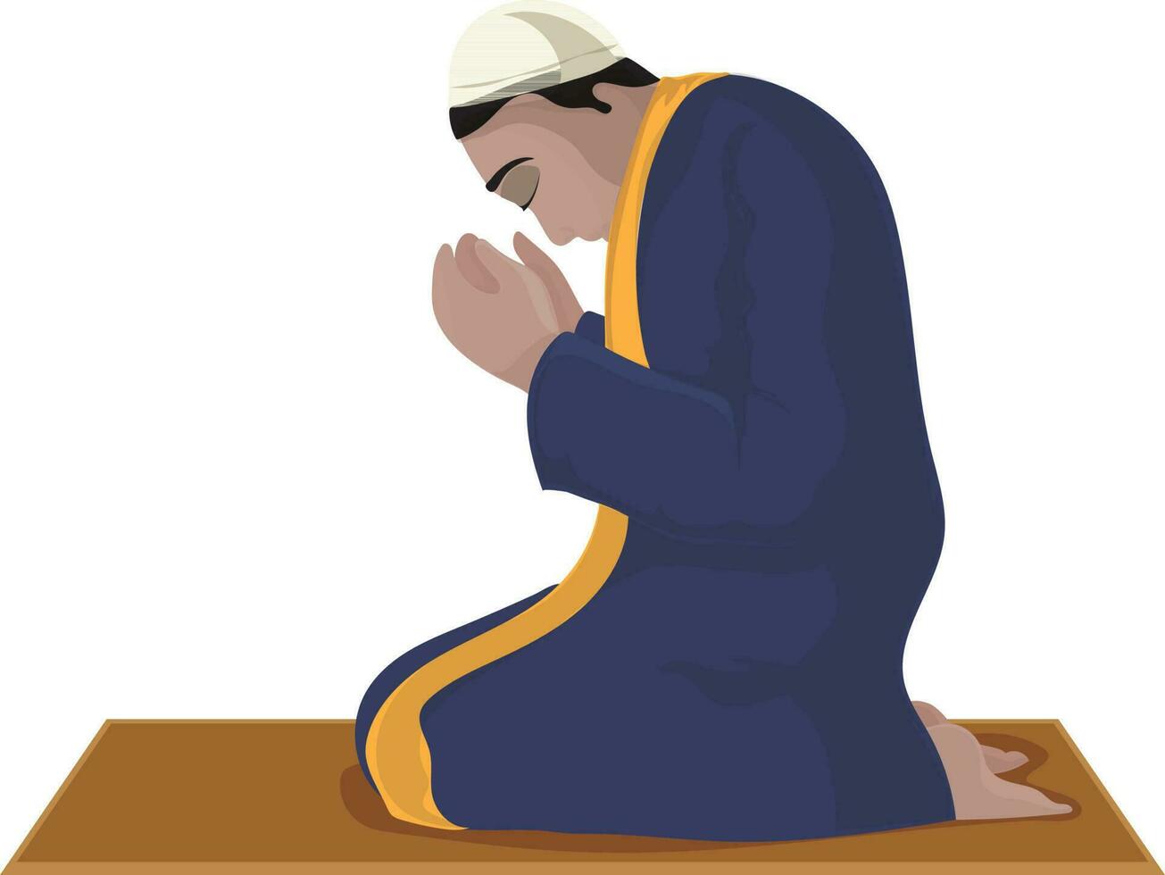 Charakter von ein Muslim Mann Angebot Gebet. vektor