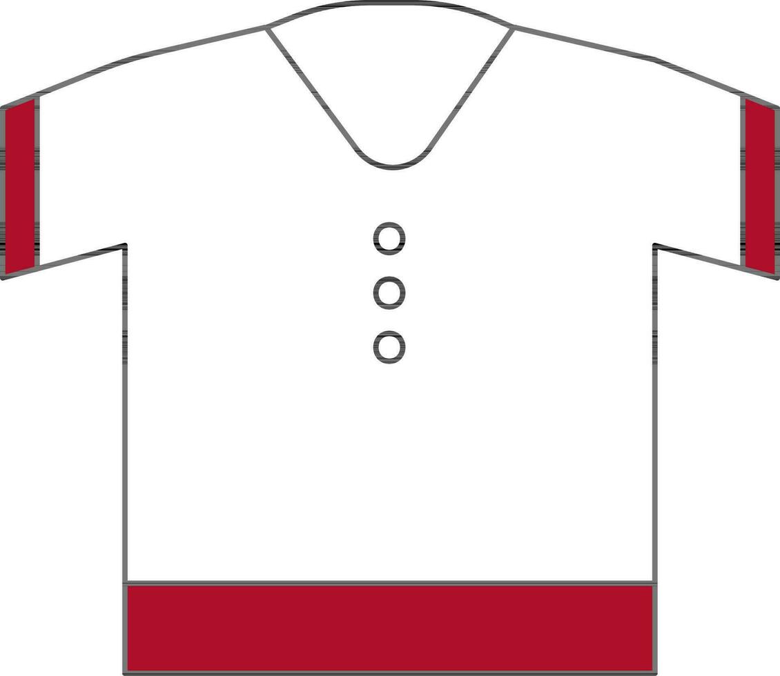 isolerat t-shirt ikon i röd och vit Färg. vektor