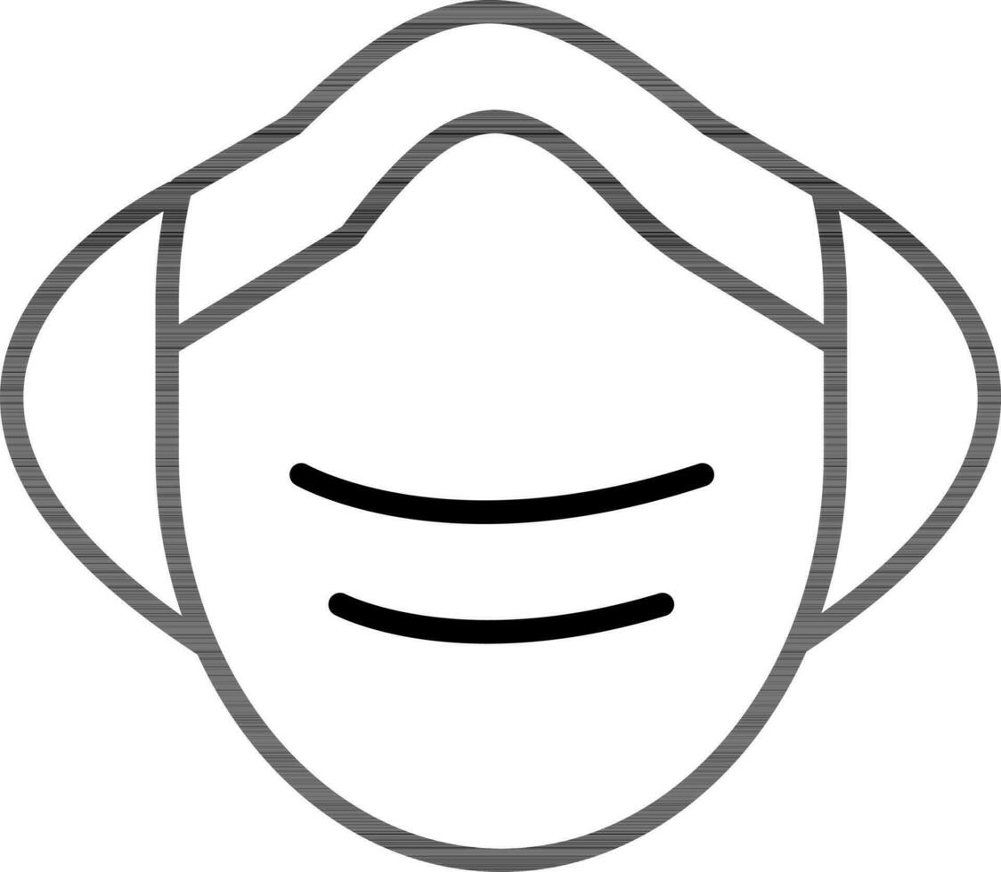 disponibel eller skyddande mask ikon i svart översikt. vektor