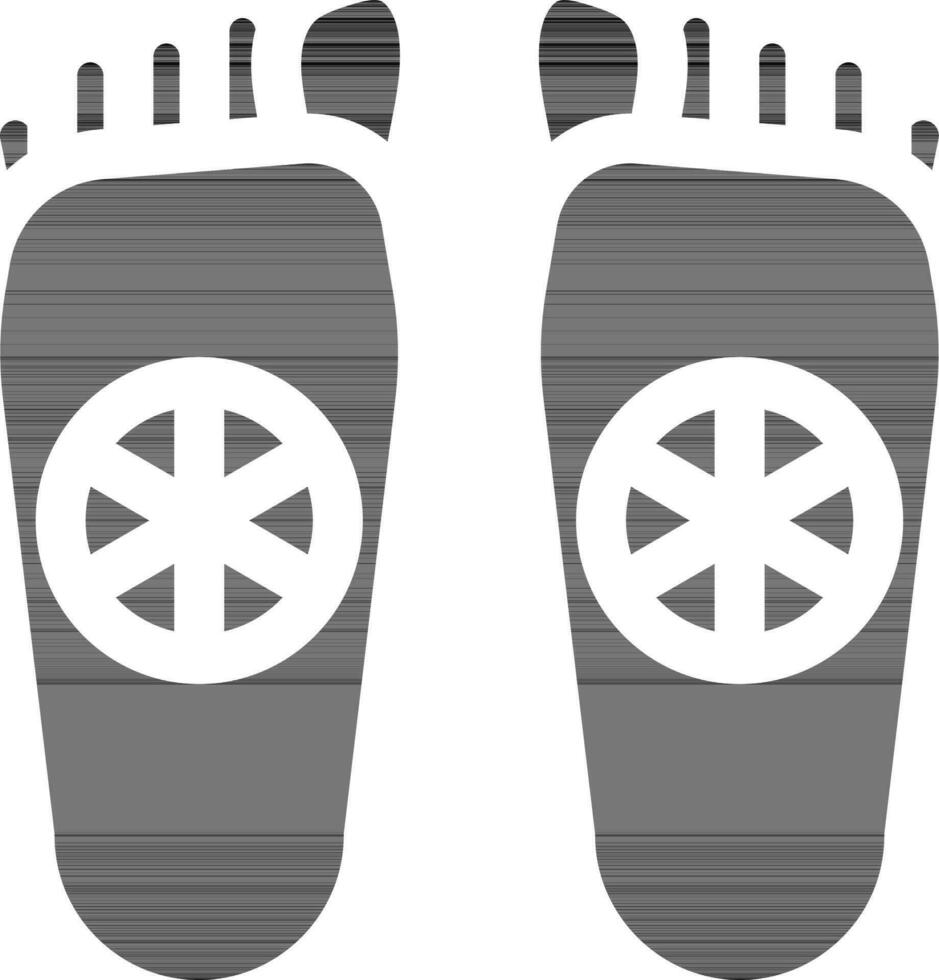 fotspår av buddha eller buddhapada ikon i glyf stil. vektor
