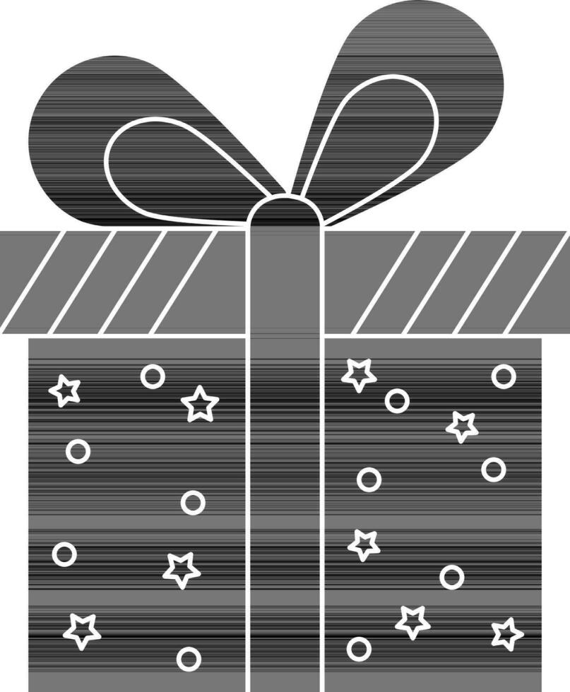 gåva låda ikon eller symbol i svart och vit Färg. vektor