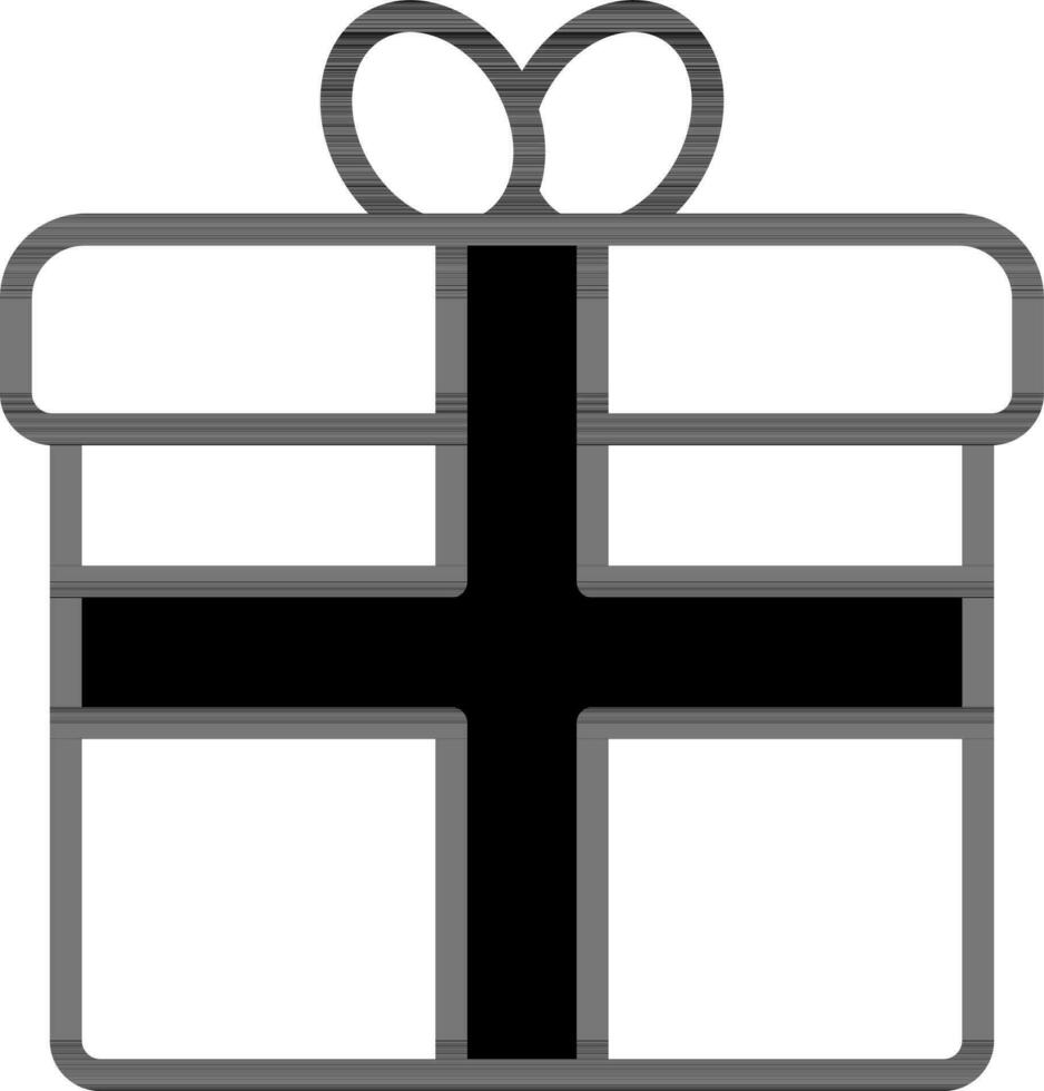 eben Stil Geschenk Box Symbol im schwarz und Weiß Farbe. vektor