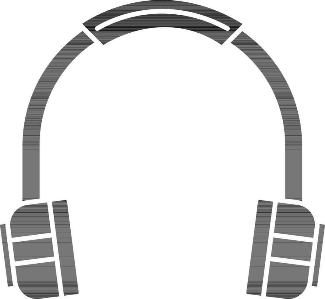 Illustration von Kopfhörer Symbol im schwarz und Weiß Farbe. vektor