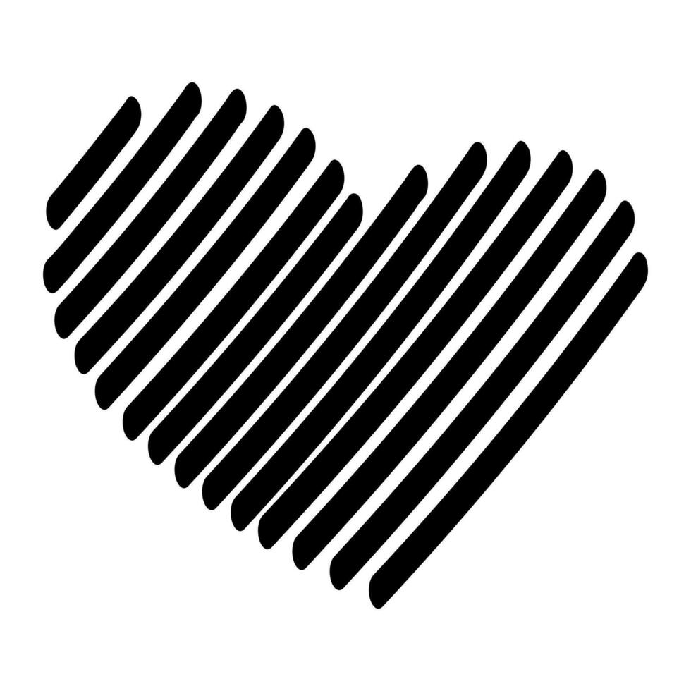 svart klotter hjärta. klottra kärlek tecken ikon. mall för t-shirt, kort, inbjudan vektor