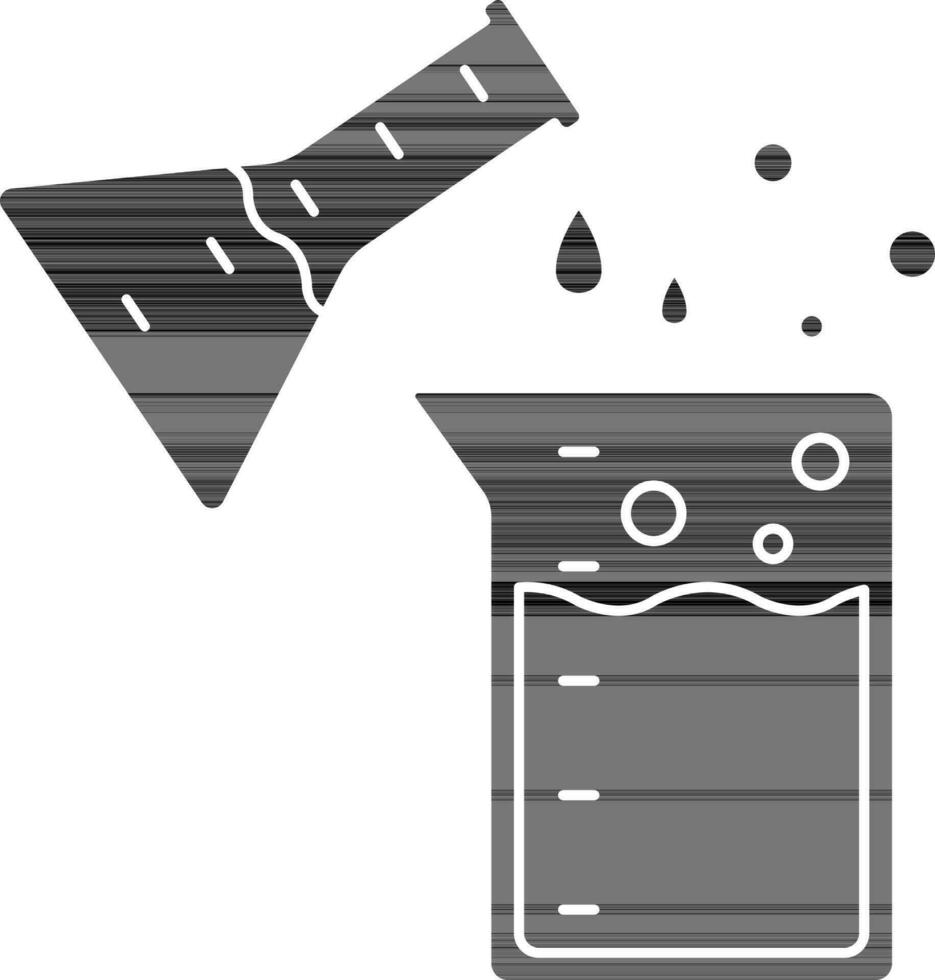 chemisch Becherglas mit Flasche Symbol im Glyphe Stil. vektor