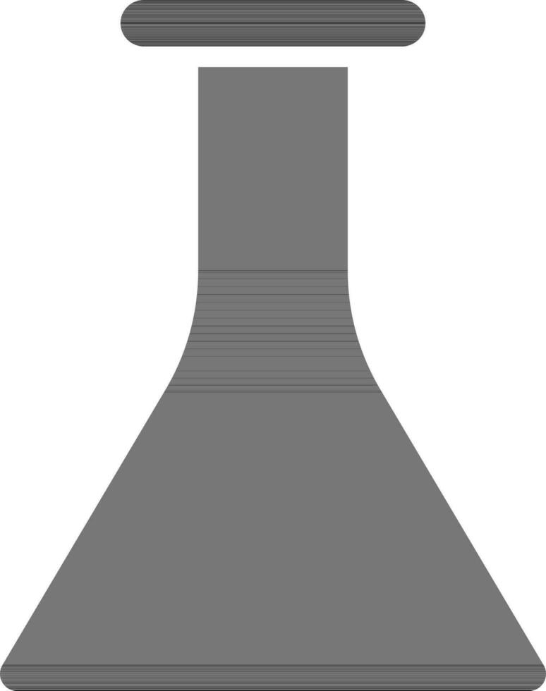 svart och vit illustration av kemisk flaska ikon. vektor