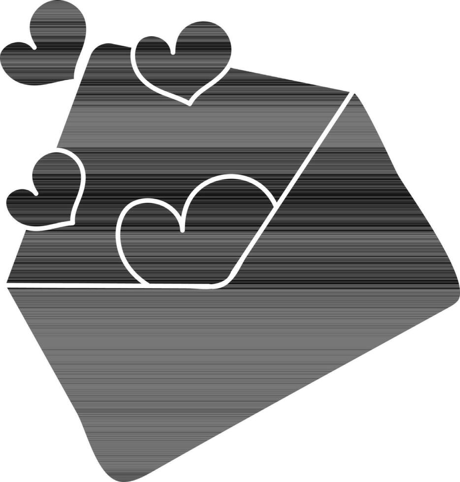 kuvert i hjärta ikon i platt stil. vektor