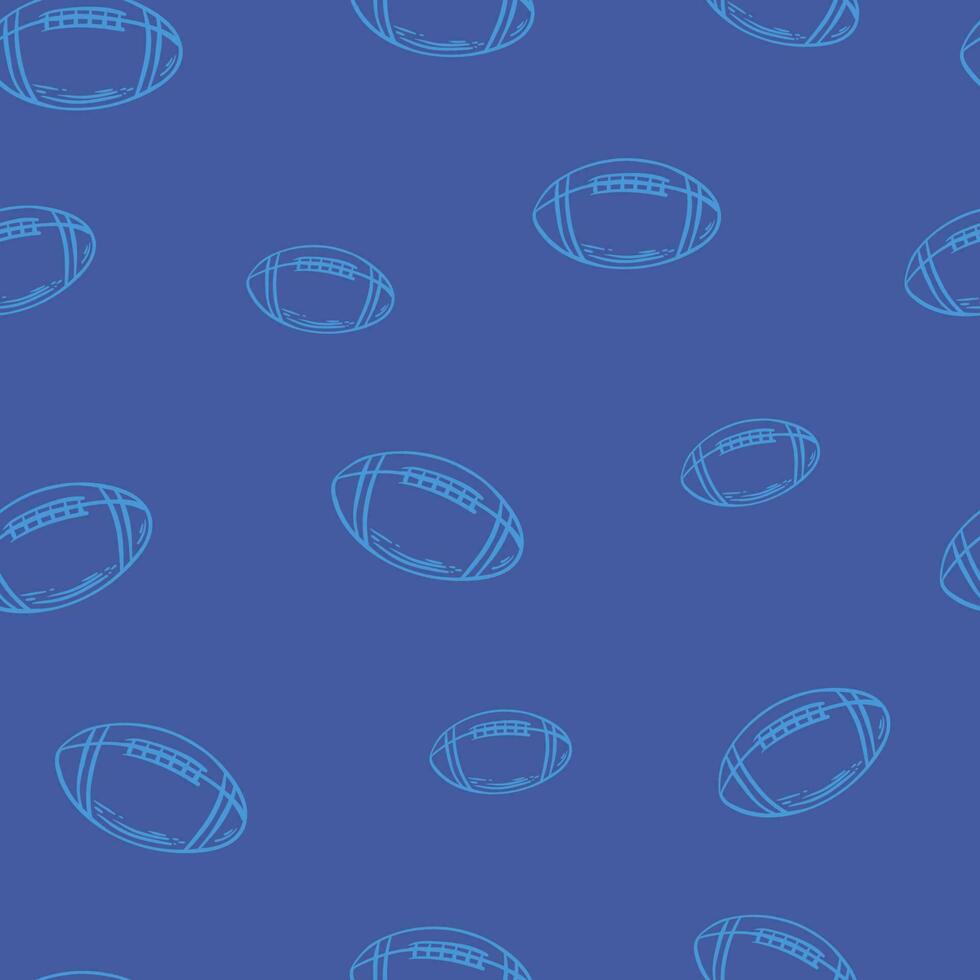 amerikanisch Fußball Hintergrund Design Vektor Bild. wiederholen Fliese Hintergrund von Rugby Bälle nahtlos Muster Textur