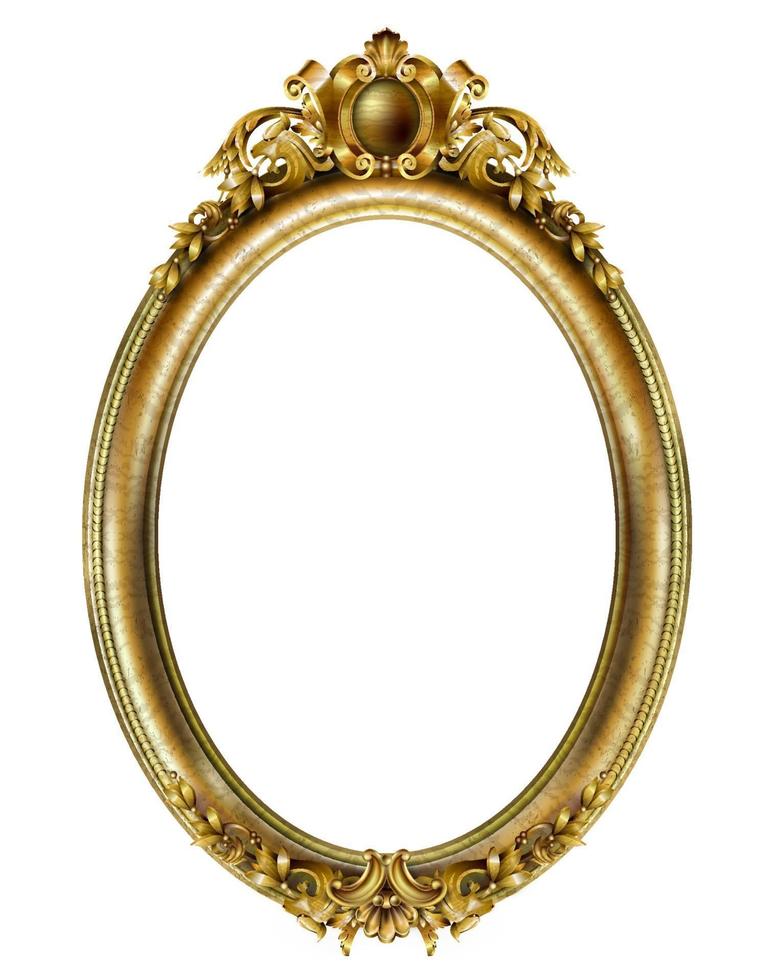 gyllene ovala klassiska rokoko barock ram vektor