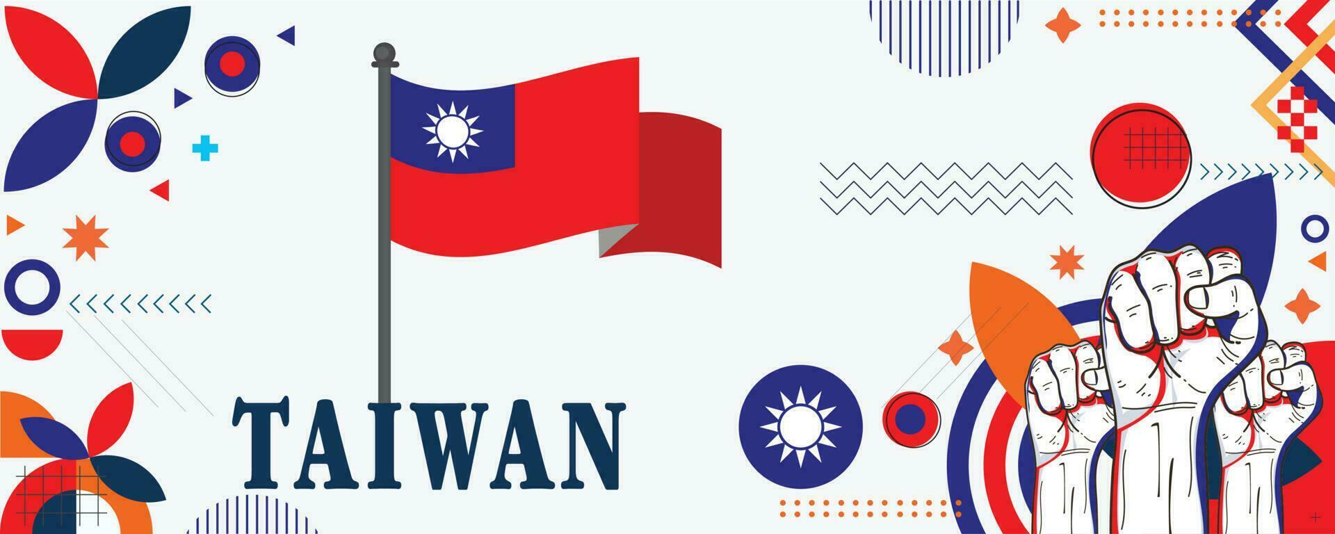 taiwan nationell dag baner design vektor eps