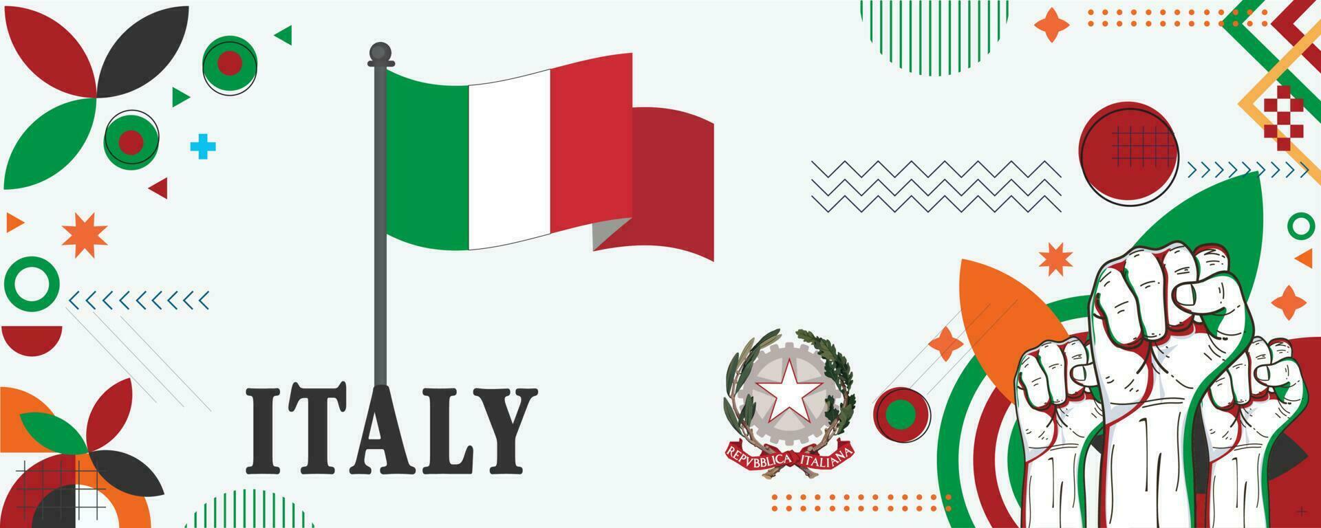 Italien nationell dag baner design vektor eps