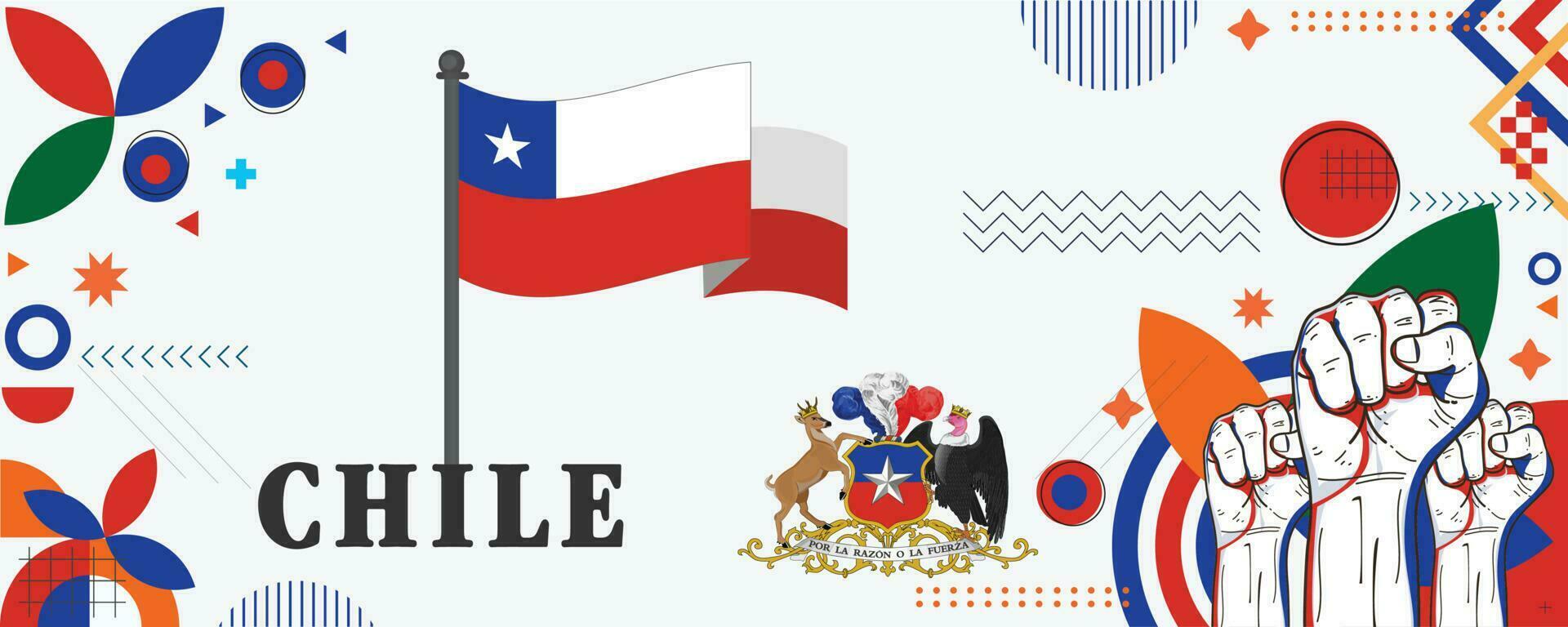 Chile National Tag Banner Design Vektor eps