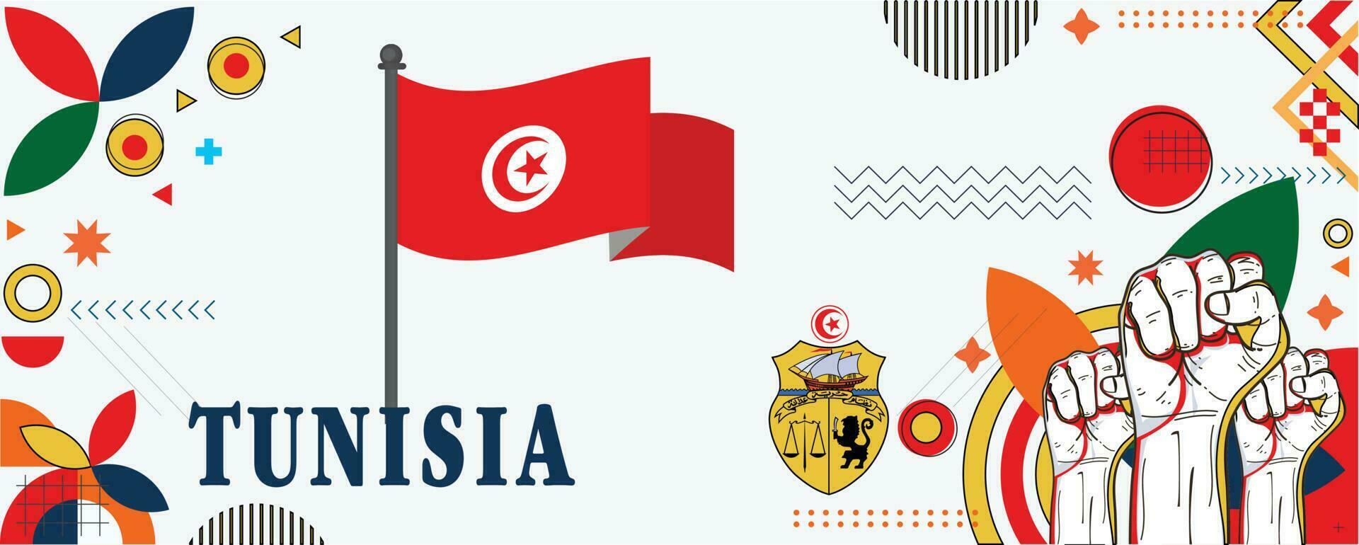 tunisien nationell dag baner design vektor eps