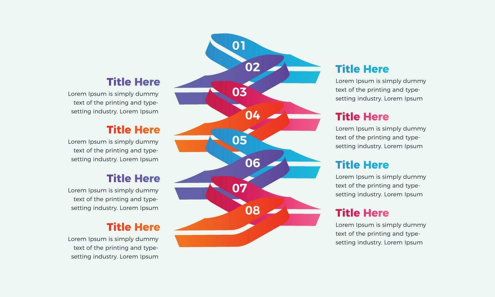 Vektor Geschäft Vorlage zum Präsentation Geschäft Infografik mit acht Schritte. Geschäft Daten Visualisierung Infografiken