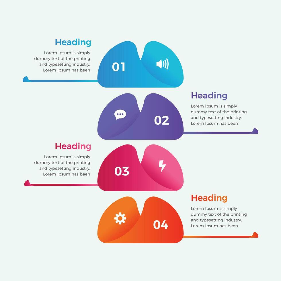 Geschäft Infografik mit vier Schritte. Geschäft Daten Visualisierung Infografiken. Vektor Geschäft Vorlage zum Präsentation