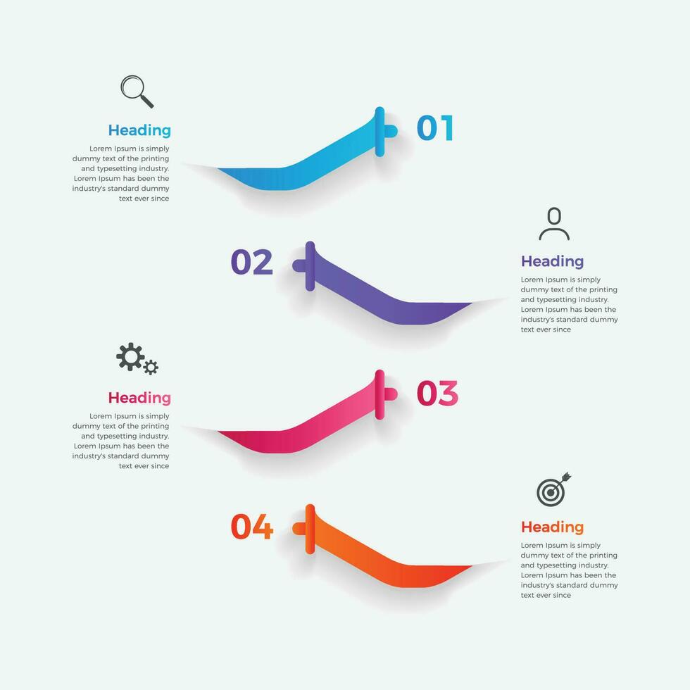 Geschäft Infografik mit vier Schritte. Geschäft Daten Visualisierung Infografiken. Vektor Geschäft Vorlage zum Präsentation