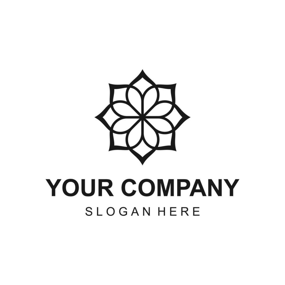 elegant lyx blomma eller mandala logotyp design vektor illustration