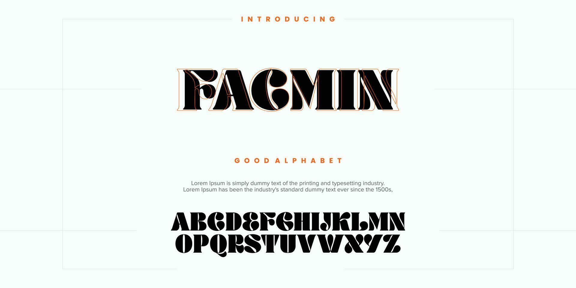 abstrakt mode teckensnitt alfabetet. minimal moderna urbana teckensnitt för logotyp, varumärke etc. typografi typsnitt versaler och siffror. vektor illustration