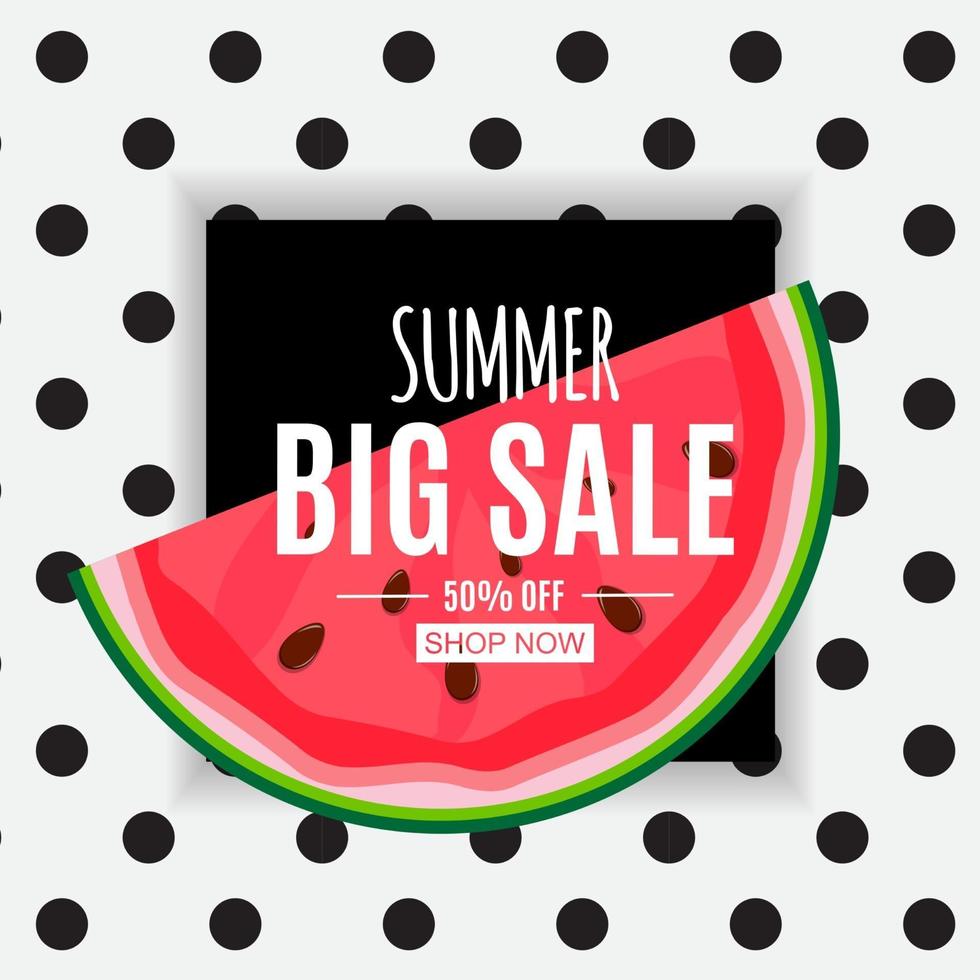 abstrakter Sommerverkaufshintergrund mit Wassermelone vektor