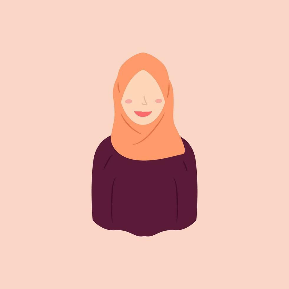 kvinna karaktär mönster bär hijab i trendig, populär och modern stilar. olika avatars av muslim kvinna tecken är lämplig för de behov av islamic grafisk element. vektor design