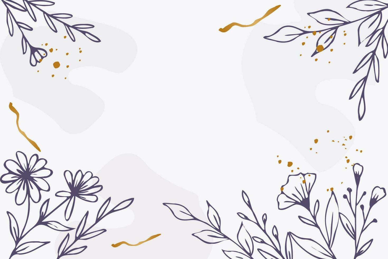 schön lila Blumen- Hintergrund mit Hand gezeichnet Blätter und Blume Rand auf Pastell- eben Farbe zum Hochzeit Einladung oder Engagement oder Gruß Karte vektor