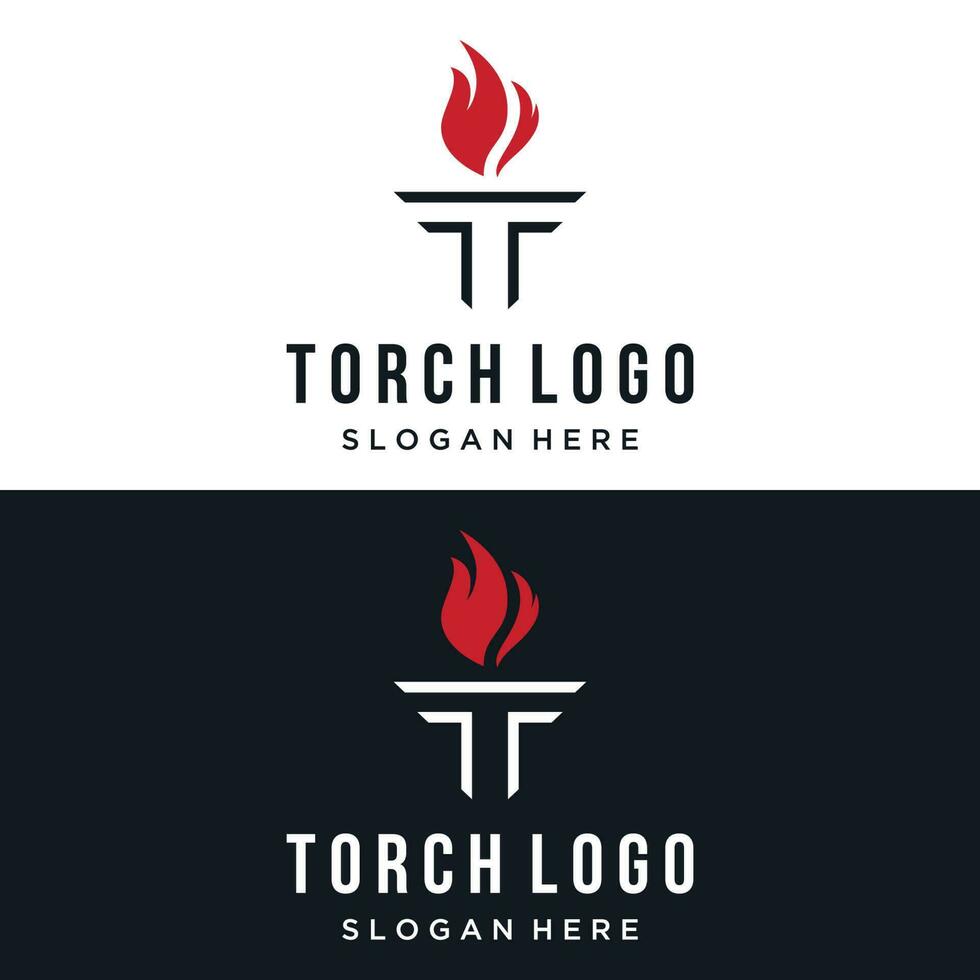 kreativ ficklampa flamma logotyp template.logo för företag, frihet och konkurrens. vektor