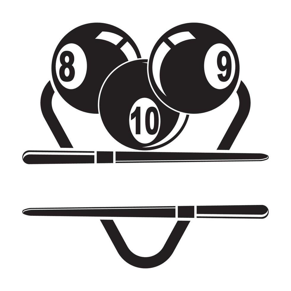 Billard- Logo Symbol Vektor Illustration Vorlage Design