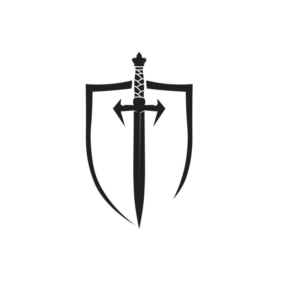 Kreuz Schwerter, Säbel und Klinge Logo Symbol eben einfach Vektor Symbol und Bonus Symbol