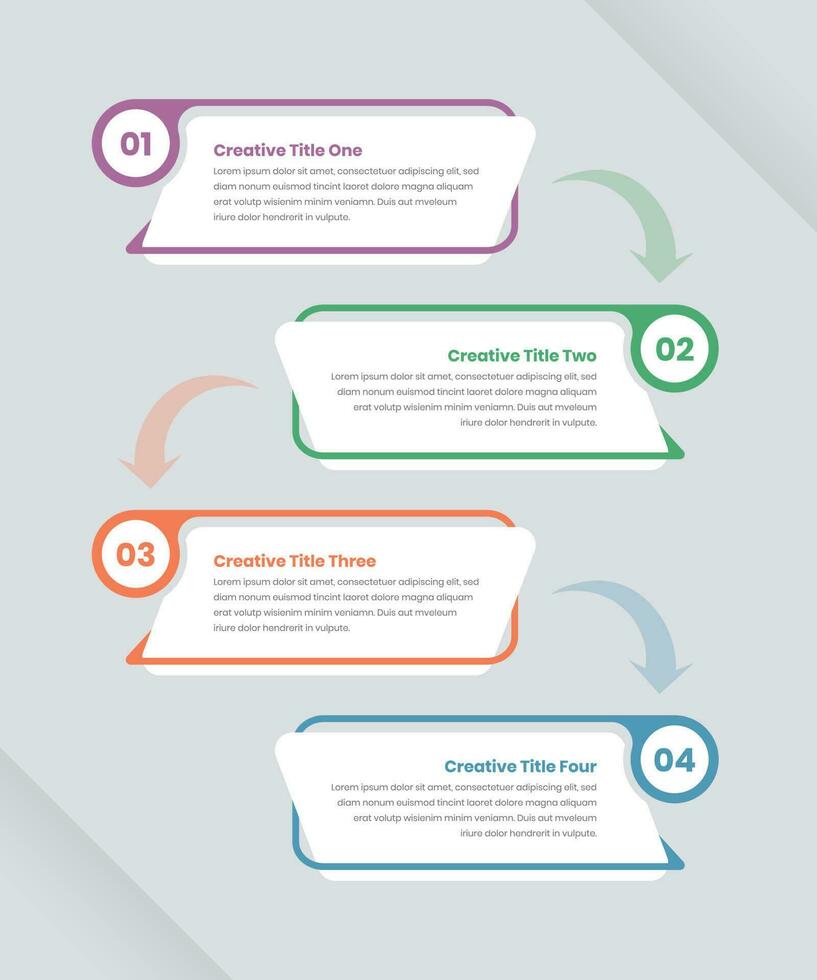 fyra steg företag strategi minimalistisk professionell infographic layout design vektor