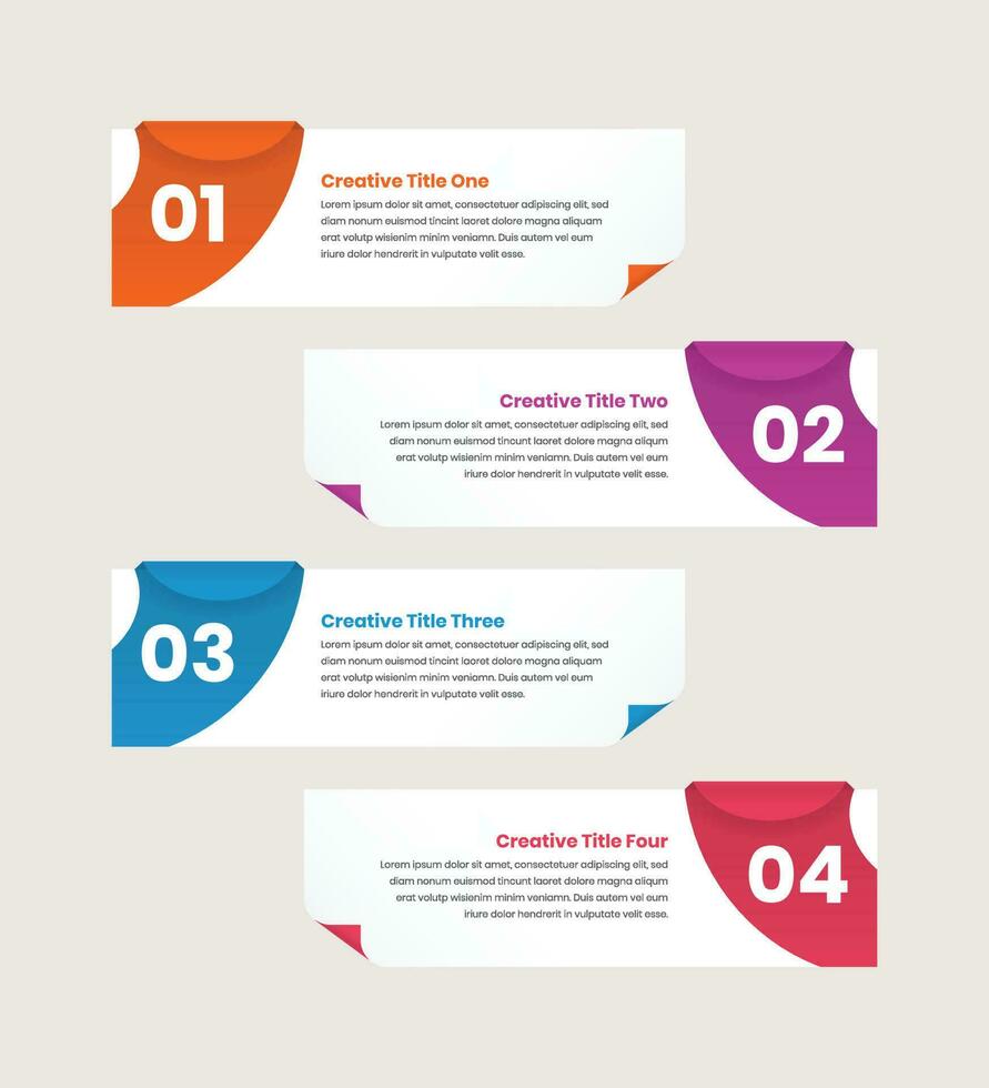 fyra steg företag strategi presentation abstrakt infographic mall design vektor
