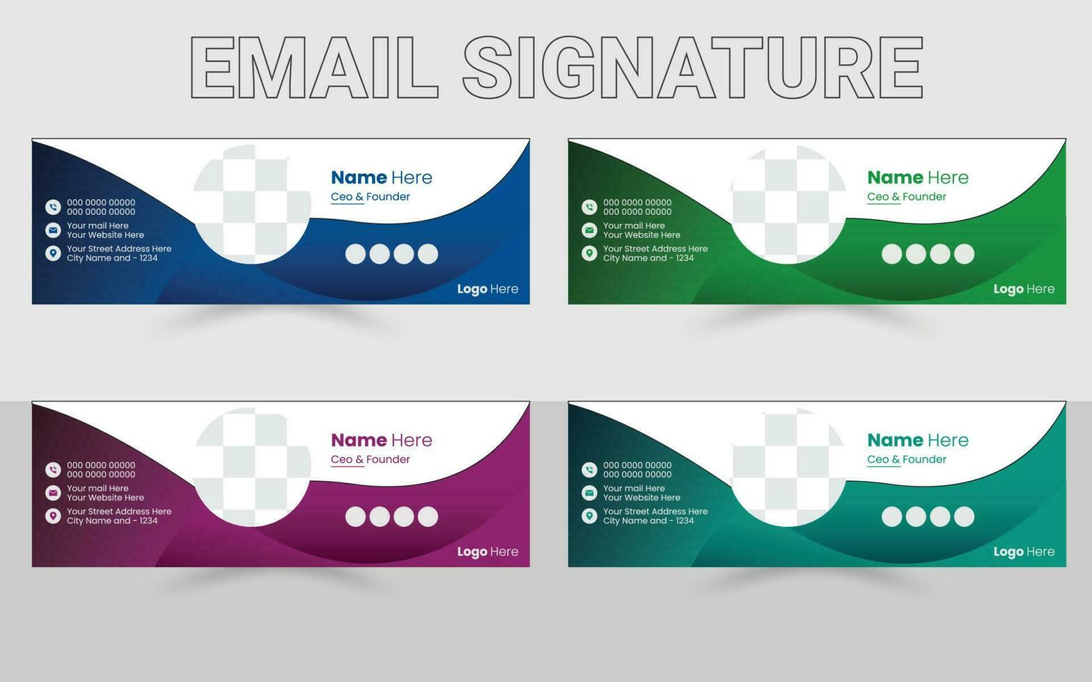 e-post signatur design mall, e-post signatur, vektor e-post signatur, post tecken