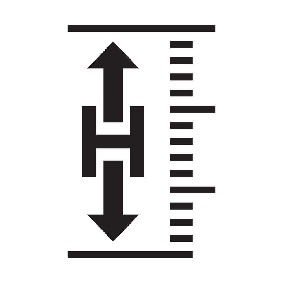 höjd mätning symbol ikon, vektor illustration design mall