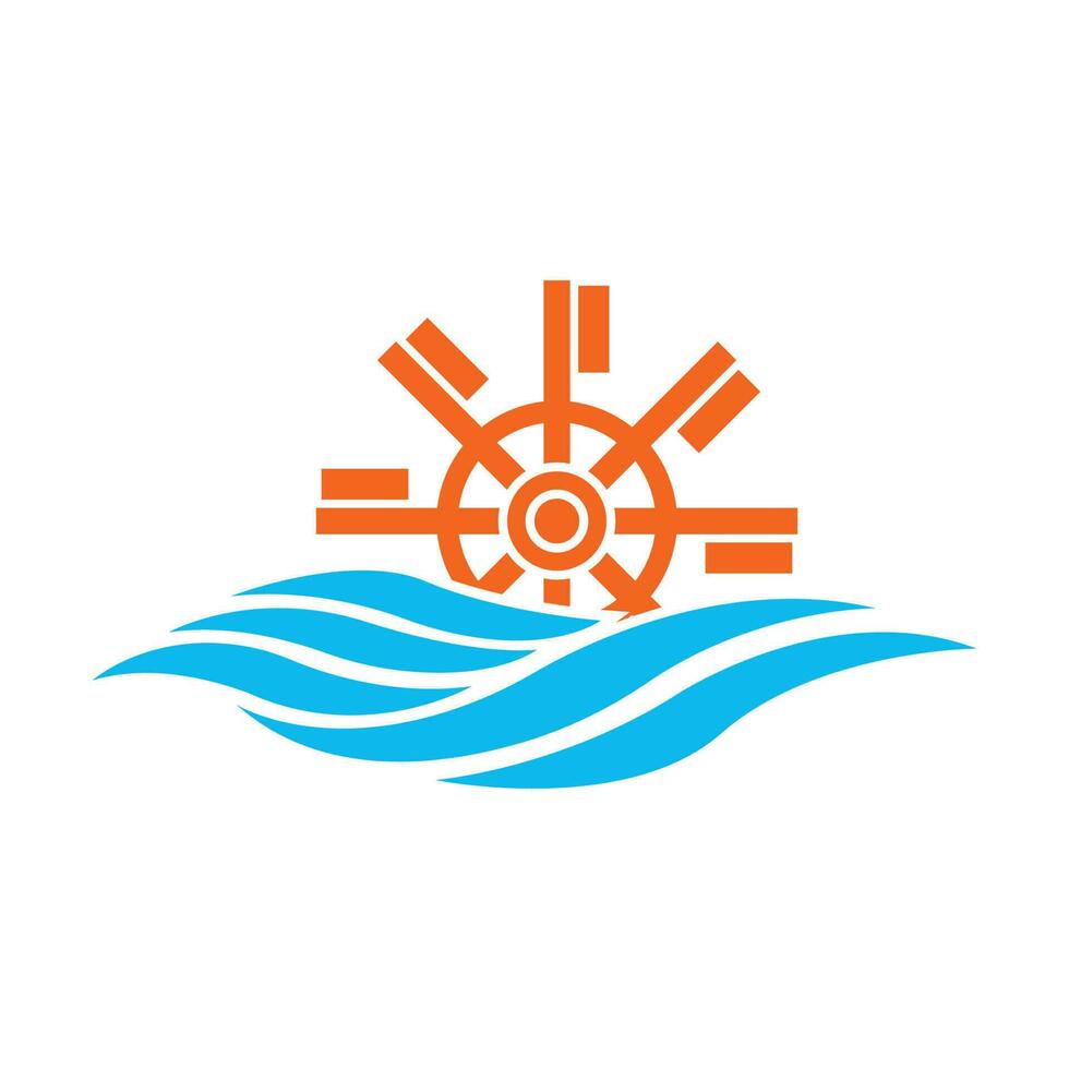 Wasserrad Symbol, Logo Illustration Design Vorlage. vektor