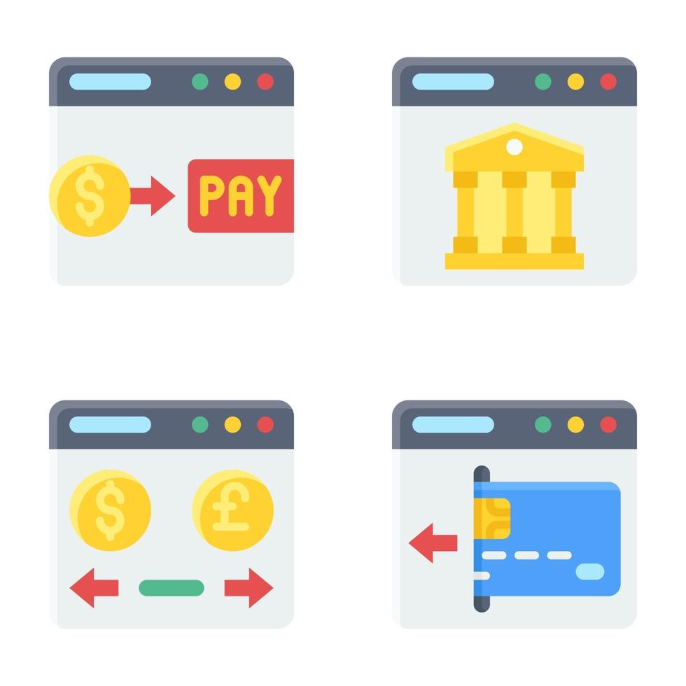 betalning gateway ikonuppsättning 2 betalningsrelaterad vektor