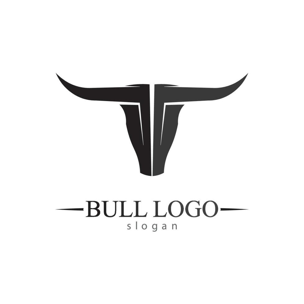 bull horn och buffalo logotyp och symboler mall ikoner app vektor