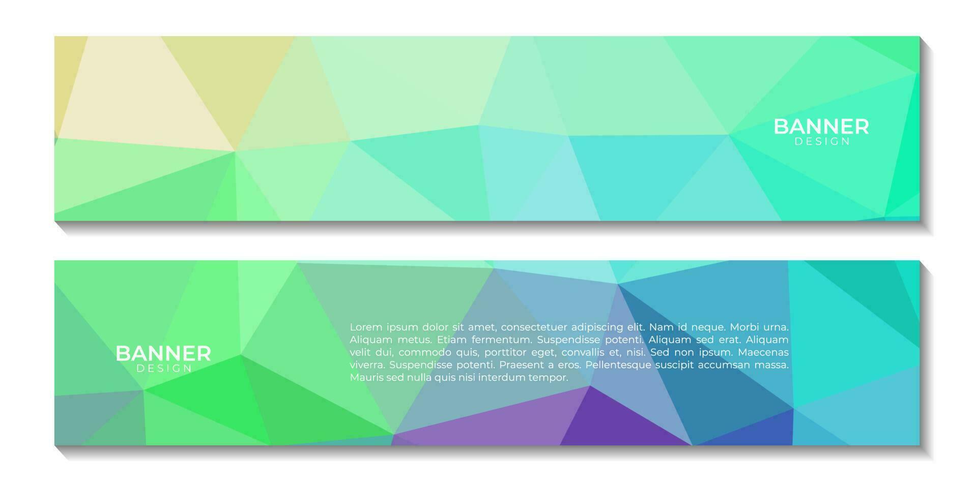 uppsättning av banderoller. abstrakt färgrik geometrisk bakgrund med trianglar vektor