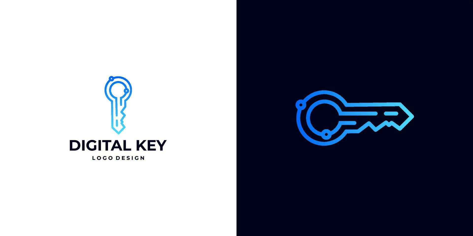 Logo zum ein web3 Blockchain Entwicklung Agentur. Digital Schlüssel Logo. vektor
