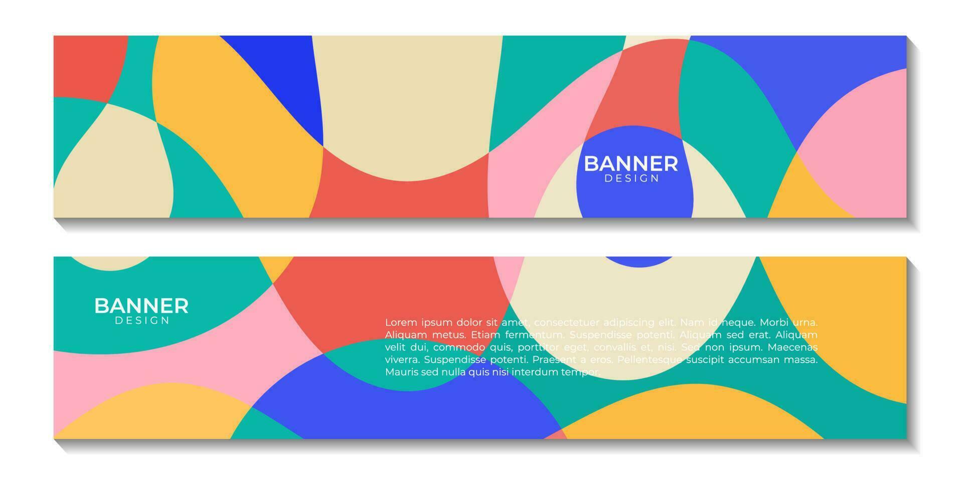 uppsättning av banderoller. abstrakt konst färgrik organisk bakgrund. vektor