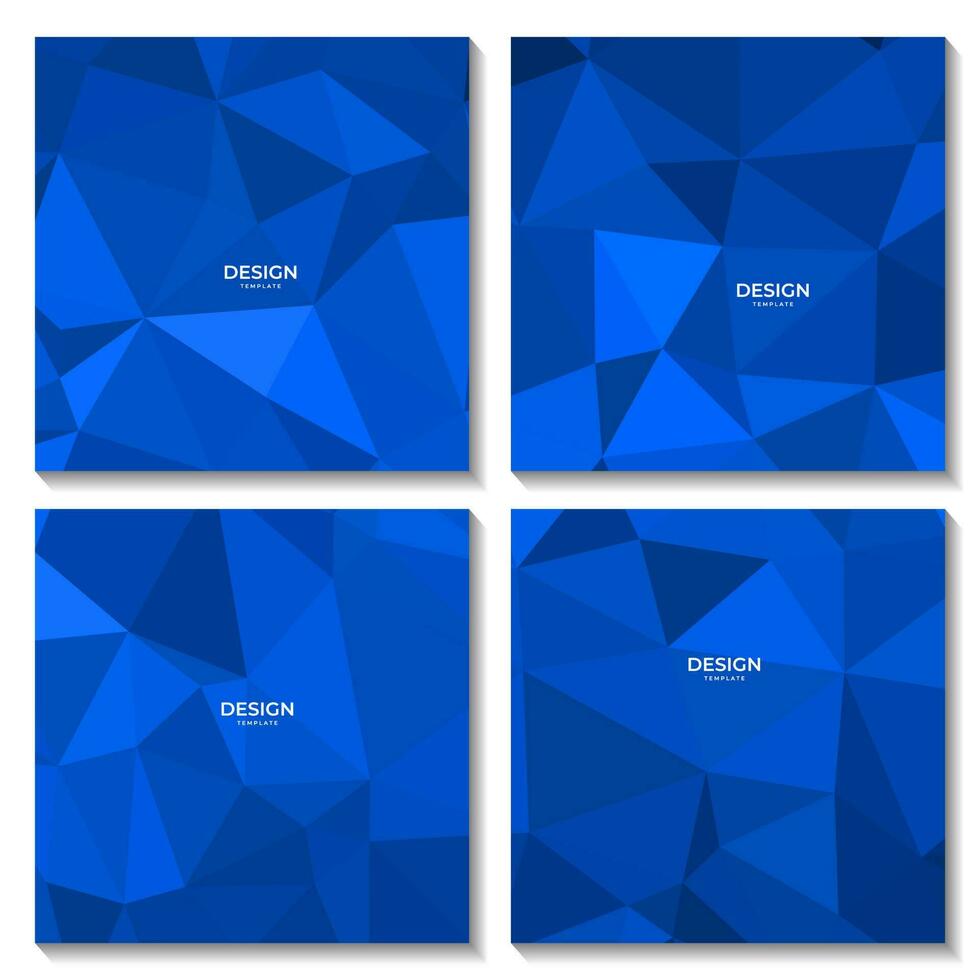 uppsättning av abstrakt blå bakgrund geometrisk trianglar vektor