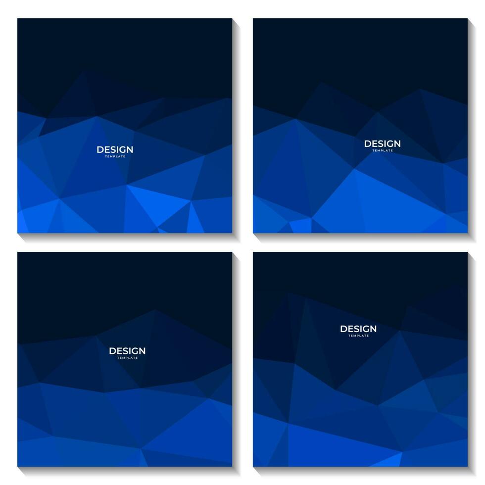 uppsättning av abstrakt blå geometrisk bakgrund med trianglar och Plats för text vektor