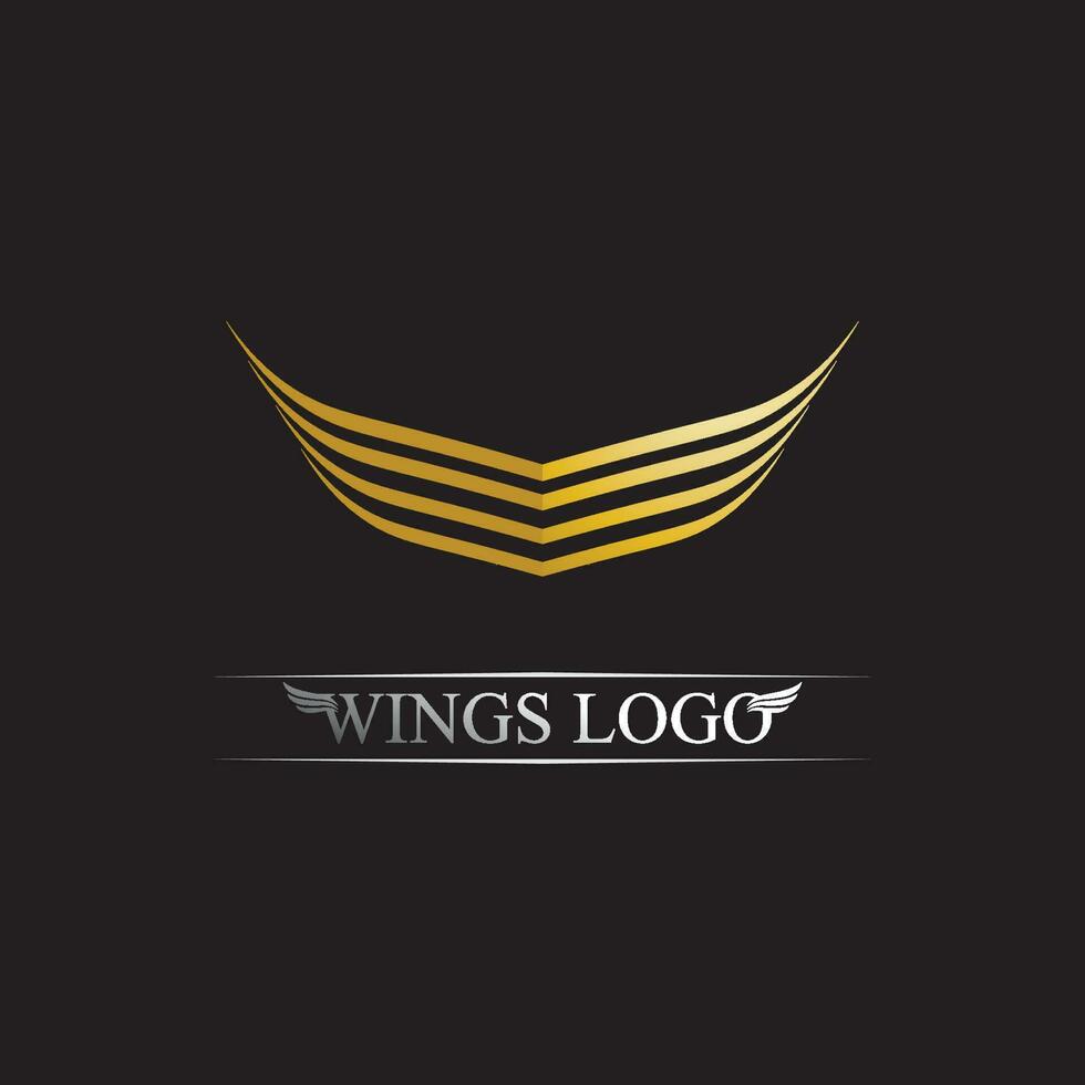 svart guld vinge logotyp symbol för en professionell designer vektor