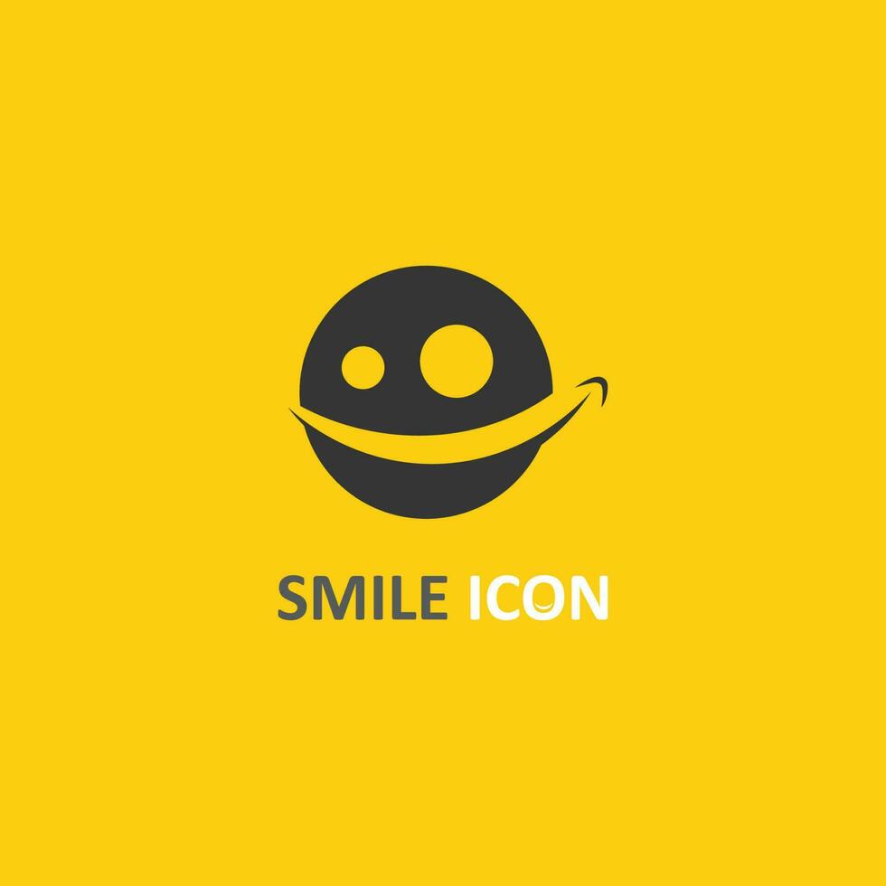 Lächeln-Symbol, Lächeln, Logo-Vektor-Design glückliches Emoticon-Geschäft, lustiges Design und Vektor-Emoji-Glück vektor