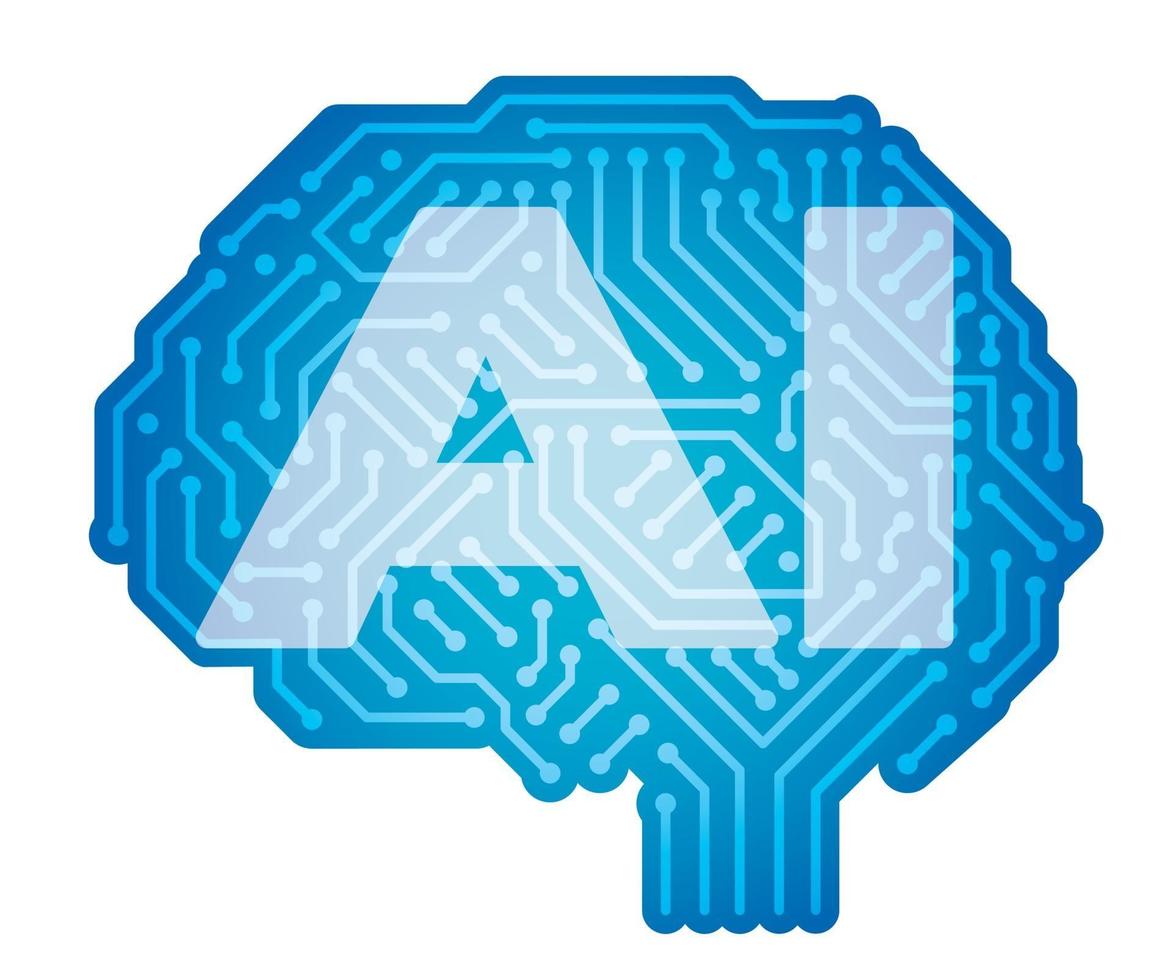 artificiell intelligens vektorsymbolsillustration isolerad på en vit bakgrund vektor