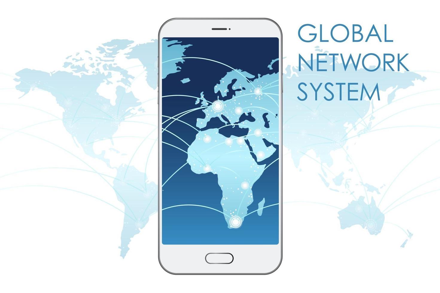 Illustration des globalen Netzwerksystemvektorkonzepts vektor